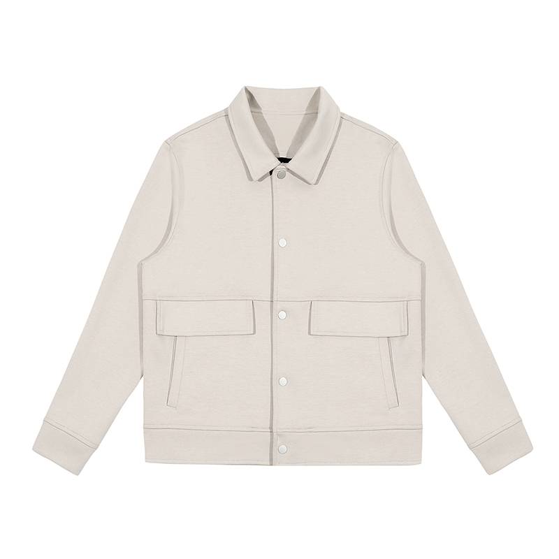 Men's Workwear Style Lapel Single-Breasted Cropped Jacket