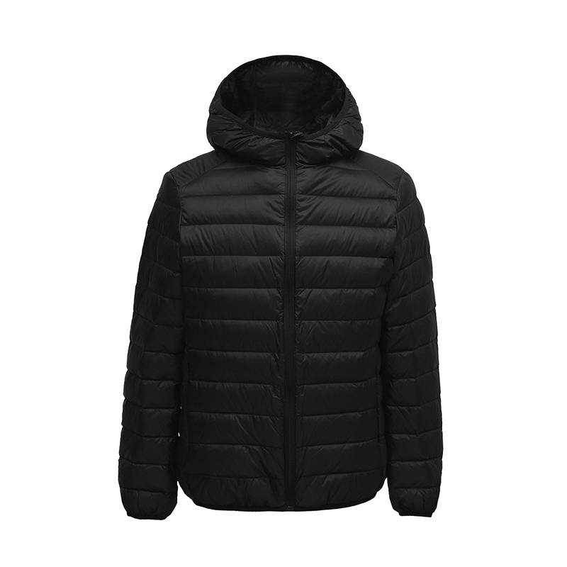 Men's 90% White Down Hooded Jacket High Quality  Lightweight   With Elastic Hem Windproof Cuffs
