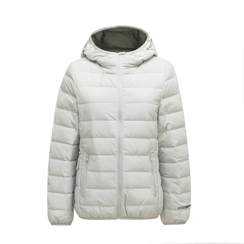 Women's HQ 90% Goose Down Without Sewing Teflon Treatment, Waterproof And Oil-Proof Large Capacity Hooded Down Jacket