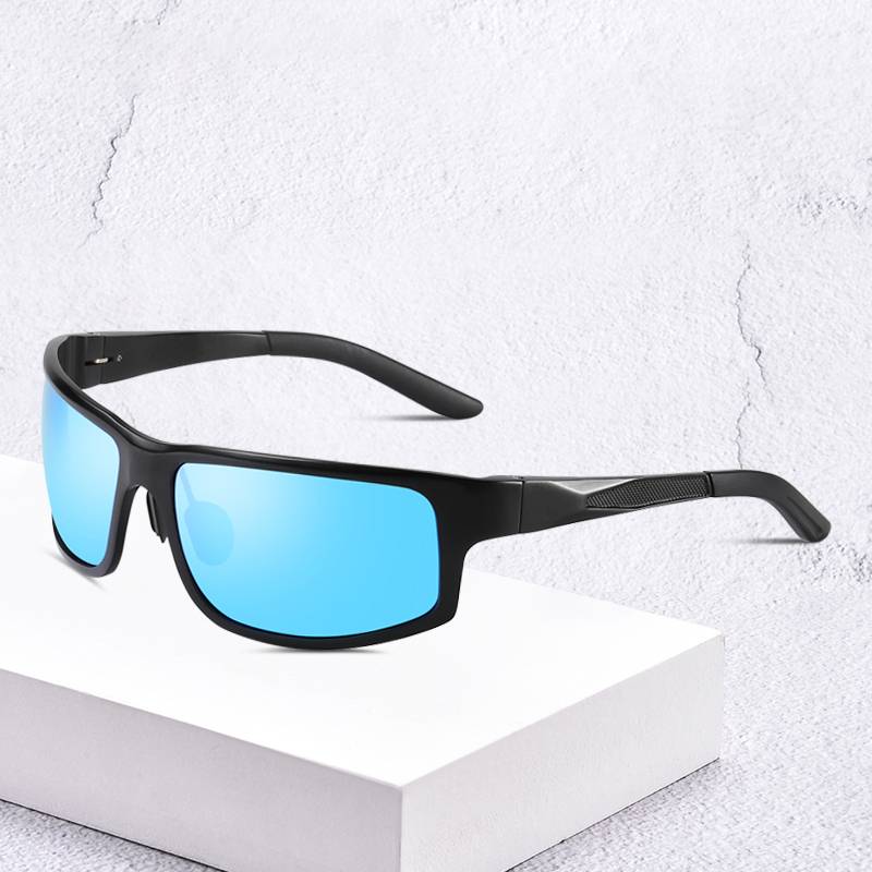 Square Polarized Aluminum Magnesium Sports Cycling Sunglasses