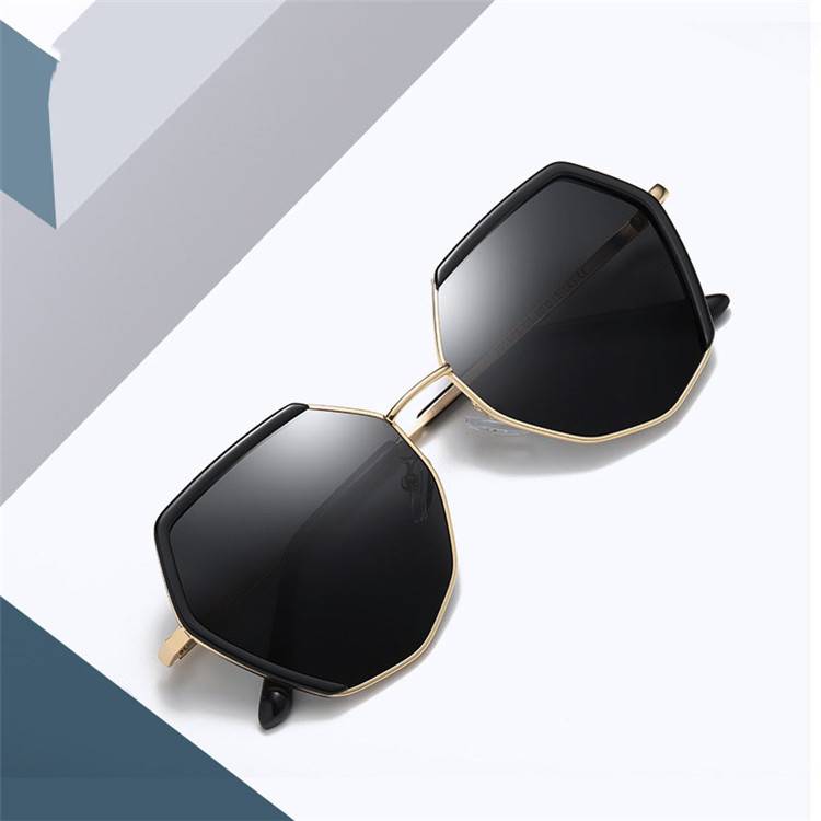 Women's Metal Cut Edge Uv Protection Polarized Sunglasses