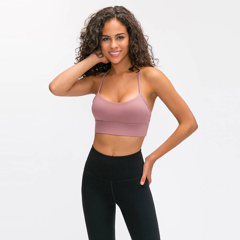 Anti-pilling Women's Sexy Cross Back Gathered Shockproof Running Fitness Yoga Bra