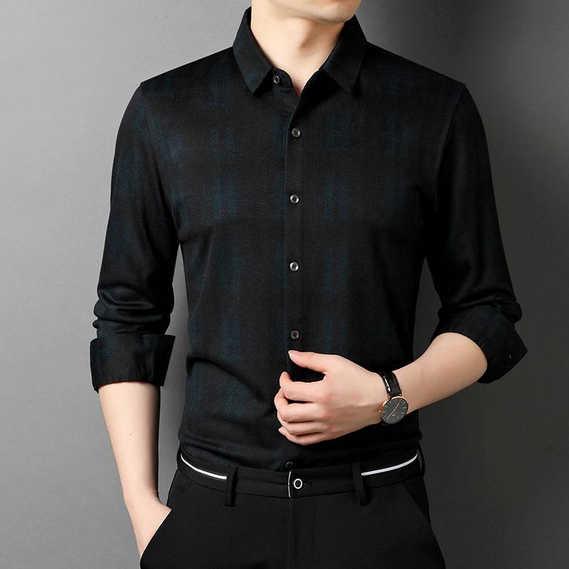 Men's Classic Thick Plaid Wool Blends Shirt