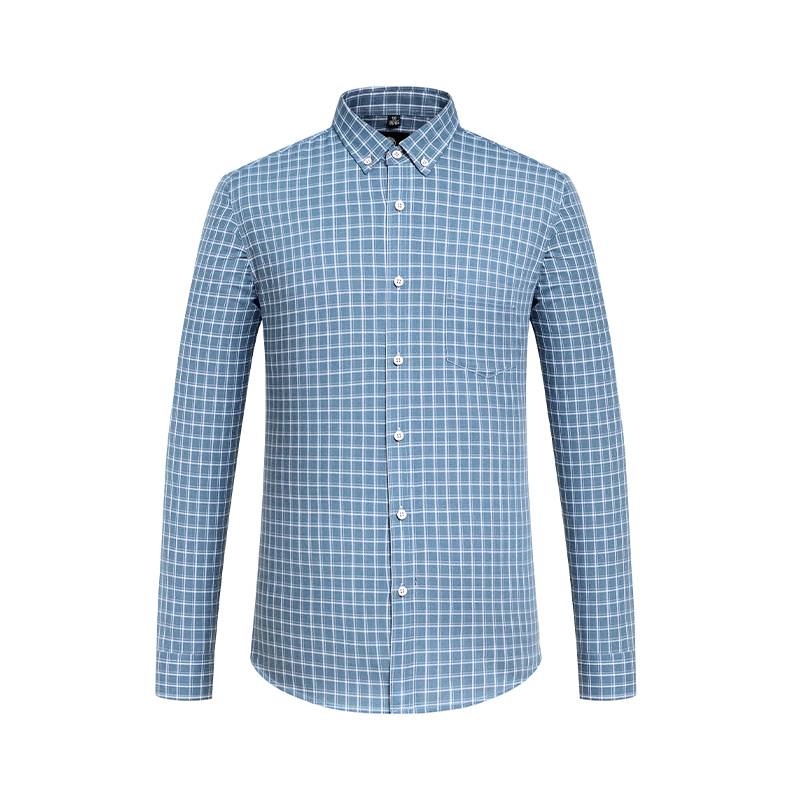 Men's Classic Thick Small Plaid 100% Cotton Shirt