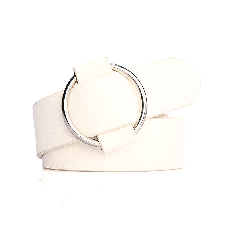 Women's PU Leather Round Circle Belt 3.5cm / 1.38inch Wide