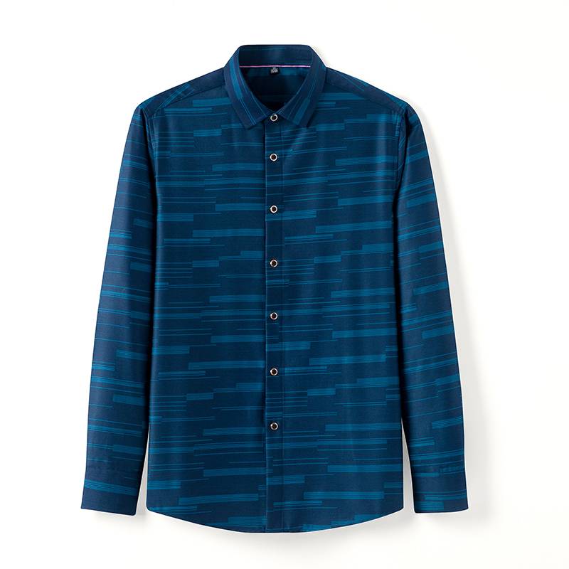 Men's Elastic Business Classic Casual Printed Shirt