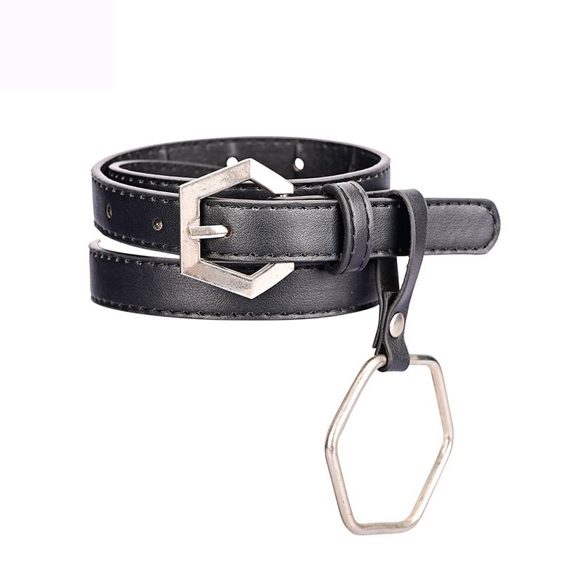 Women's PU Leather Heterosexual Buckle Thin Belt 2.1cm/0.83 Inch Wide