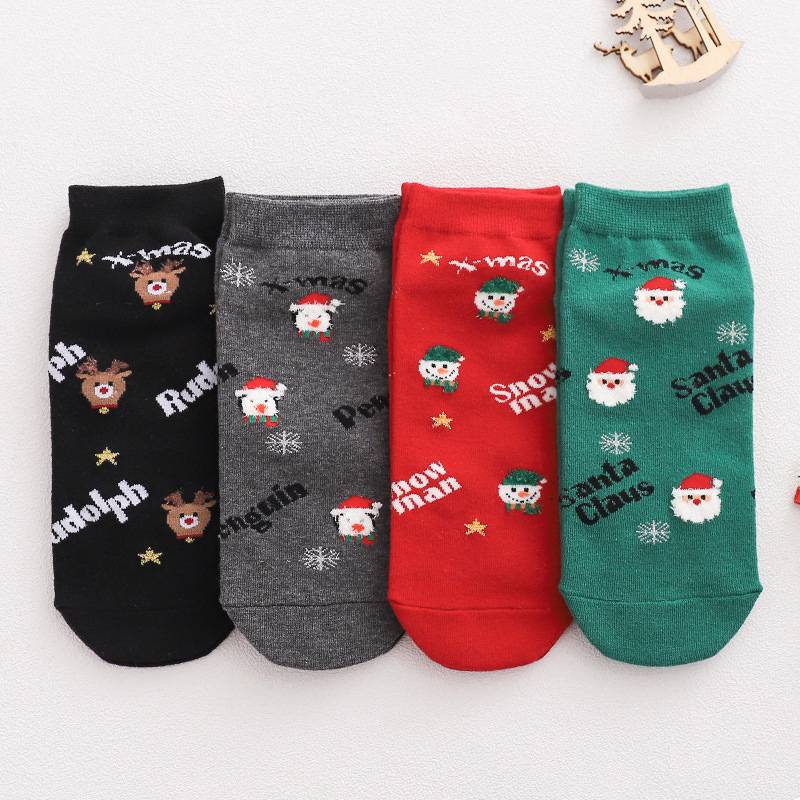 Christmas Women's Cotton Socks Set Of 4 Pairs