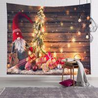 Christmas Short Plush  Wall Tapestry Fireplace Backdrop 4 Size
