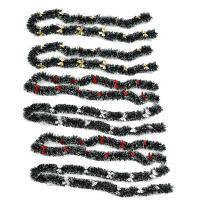 6.5ft/200cm Christmas decoration strips with 12 bows,  set of 6 ( 2 strips per color）