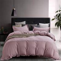 Ruffle Washed  Soft  Microfiber Comforter Set In A Bag 3 Pieces - 1 Comforter Sets, 2 Pillow Shams