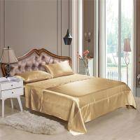 Luxurious Smooth Satin Silky  Solid Colors 4 Pieces - 2 Pillow Shams, 1 Flat Sheet, 1 Fitted Sheet