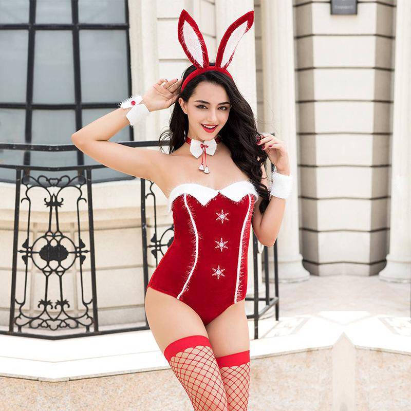 Christmas Bunny Girl Sexy Jumpsuit With Spandex