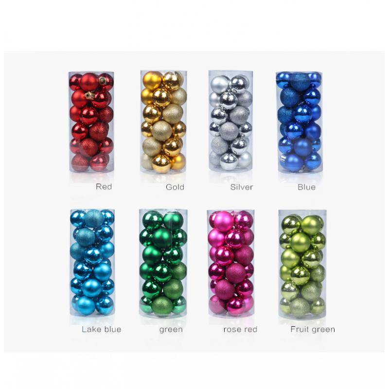24Pcs Christmas Balls Ornaments for Xmas Tree 3.1