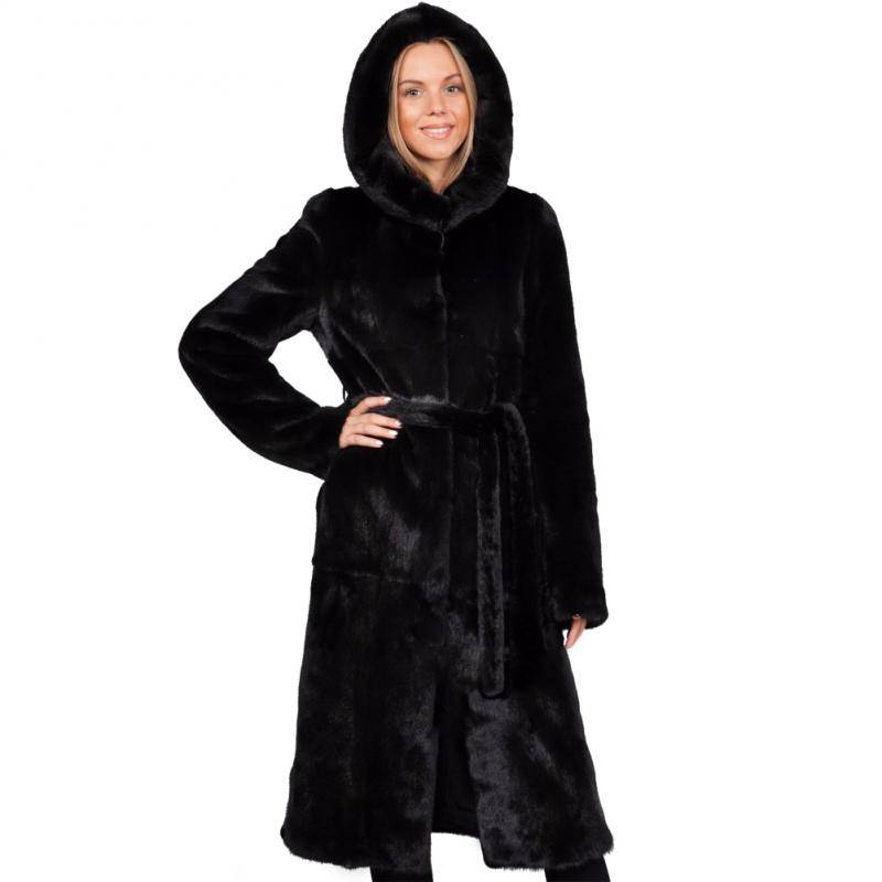 Women's Mid-Length Faux Mink Fur Coat