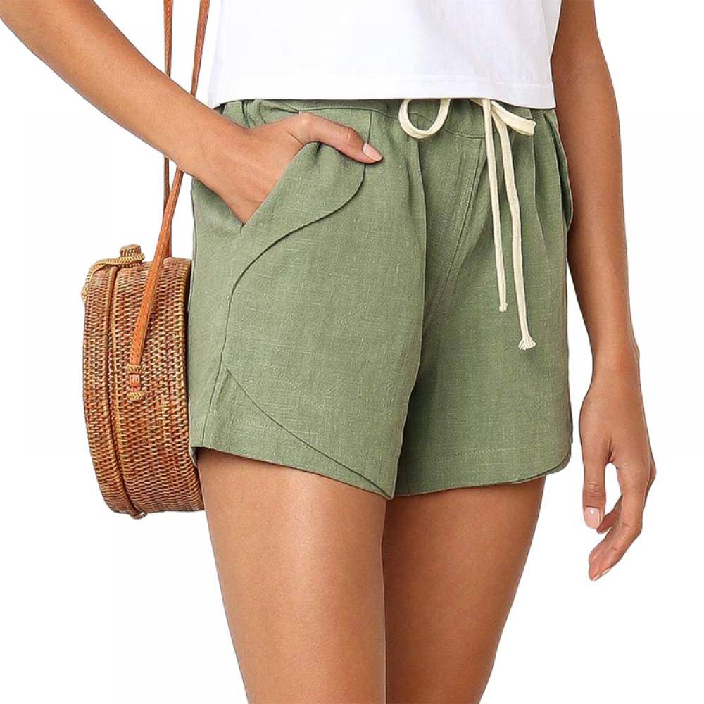 Women's High Waist Drawstring Wide Loose Shorts
