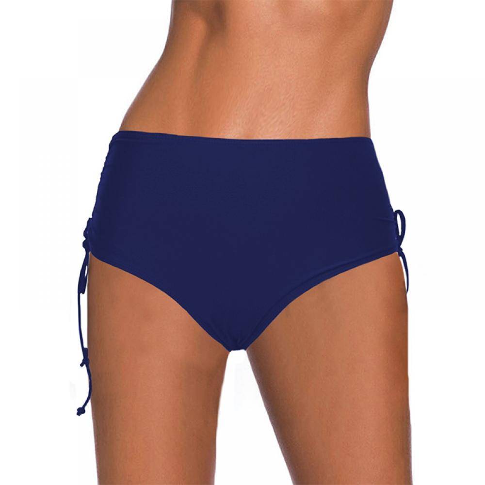 Women's Drawstring Ruched Sides High Waist Swim Panty