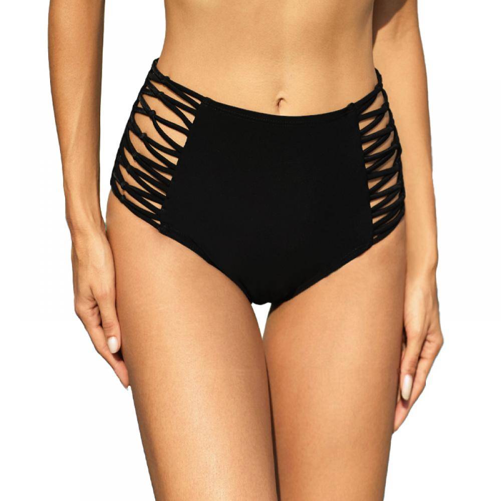 Women's Hollow-out Sides High Waist Swim Bottoms