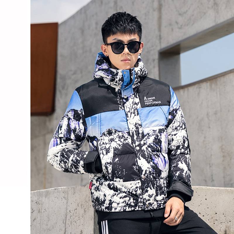 Down Hoody Men's  Printed Winter Puffer Jacket
