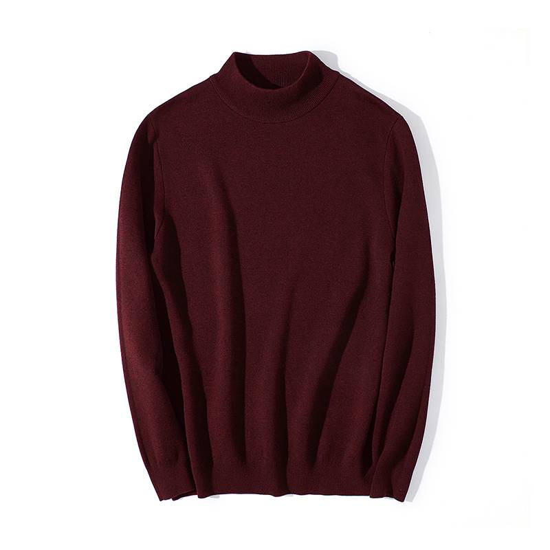 Men's Ribbed Hem Long Sleeve Half Turtleneck Sweater