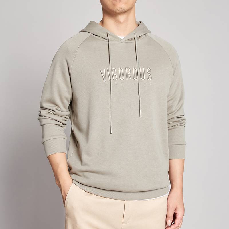 Men's Letter Embroidery Raglan Sleeve Hoodie