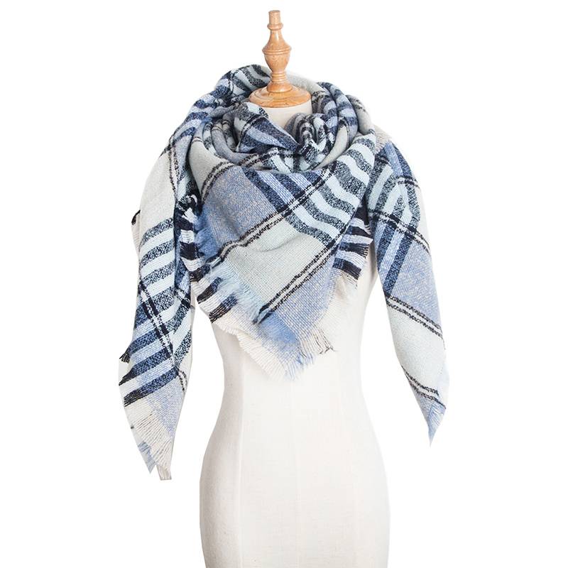 Women's Fancy Yarn Plaid Square Scarf