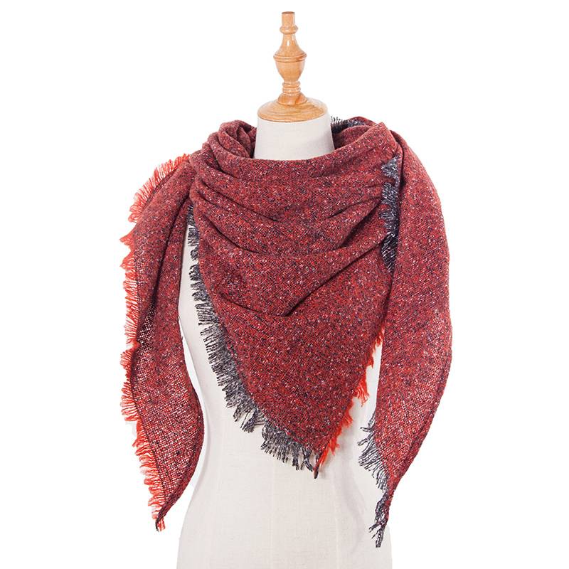 Women's Cashmere Feeling Fantasy Raw Hem Warm Scarf