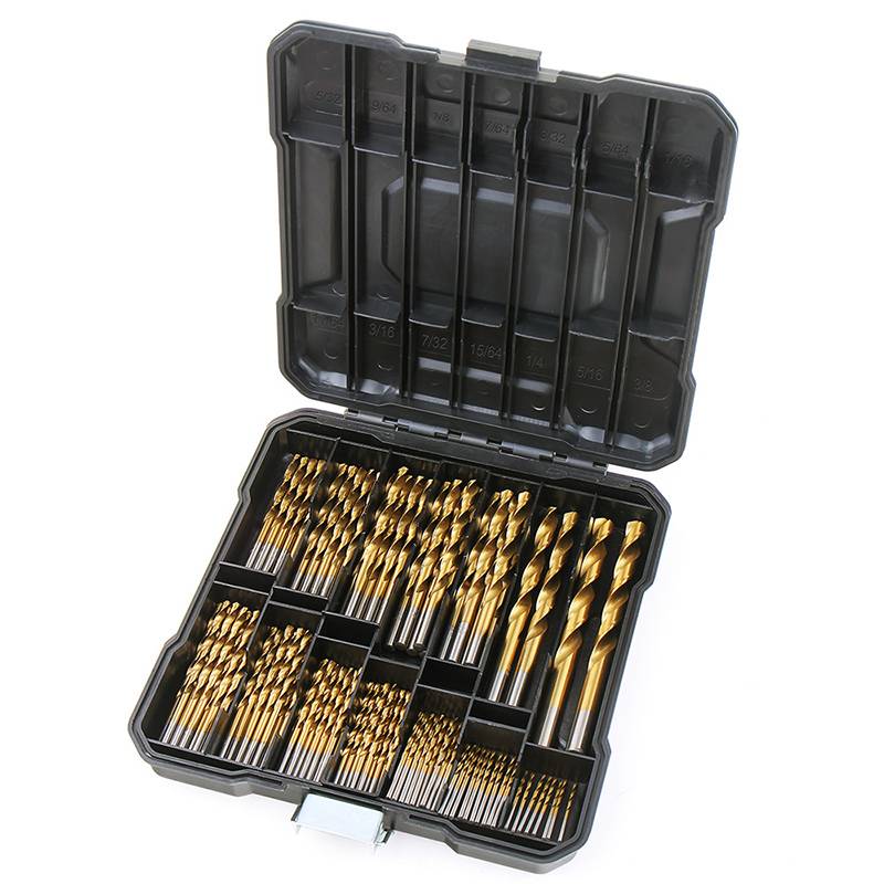 99pc Drill Bit Set Titanium-Coated HSS Steel Bits Masonary Drill Power Tool Accessories For Metal Plastic Woodworking