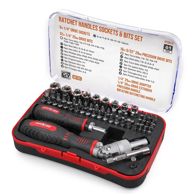  61pc Repair Tool Kit Ratchet Socket Screwdriver Set Household Precision Screwdriver Set for Home Electronic
