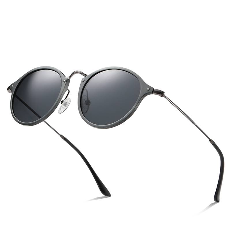 Aluminum Magnesium Round Frame Polarized Sunglasses
