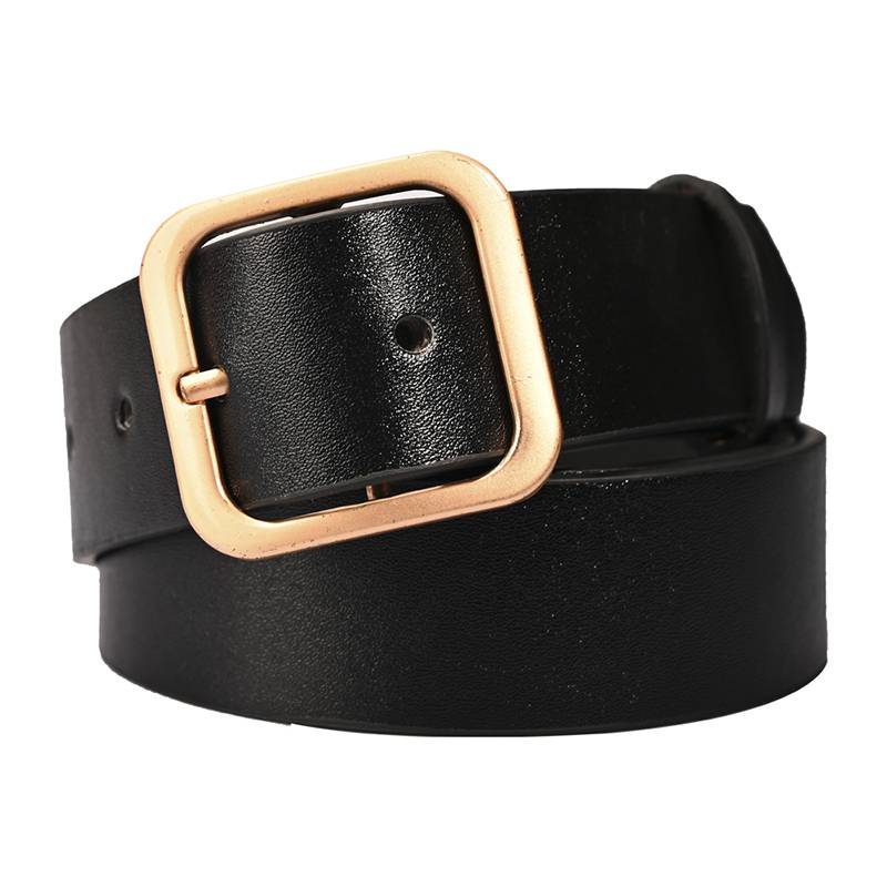 Women's PU Leather Copper Color Square Buckle Belt 3.3cm / 1.3inch Wide