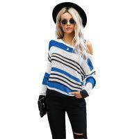 Women’s Striped Contrast Long-Sleeved Round Neck Knitted Sweater