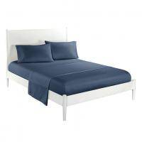 Single Eyelid Molding Decoration  Solid Colors 4 Pieces - 2 Pillow Shams, 1 Flat Sheet, 1 Fitted Sheet
