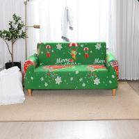 Christmas Printed Stretch Sofa Slipcover 1-Piece  Soft Furniture Protector  Waterproof Fit Any Sofa With Gaps
