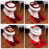 Christmas Decoration Toilet Cover, Foot Pad Decoration Set Of 4 Colors