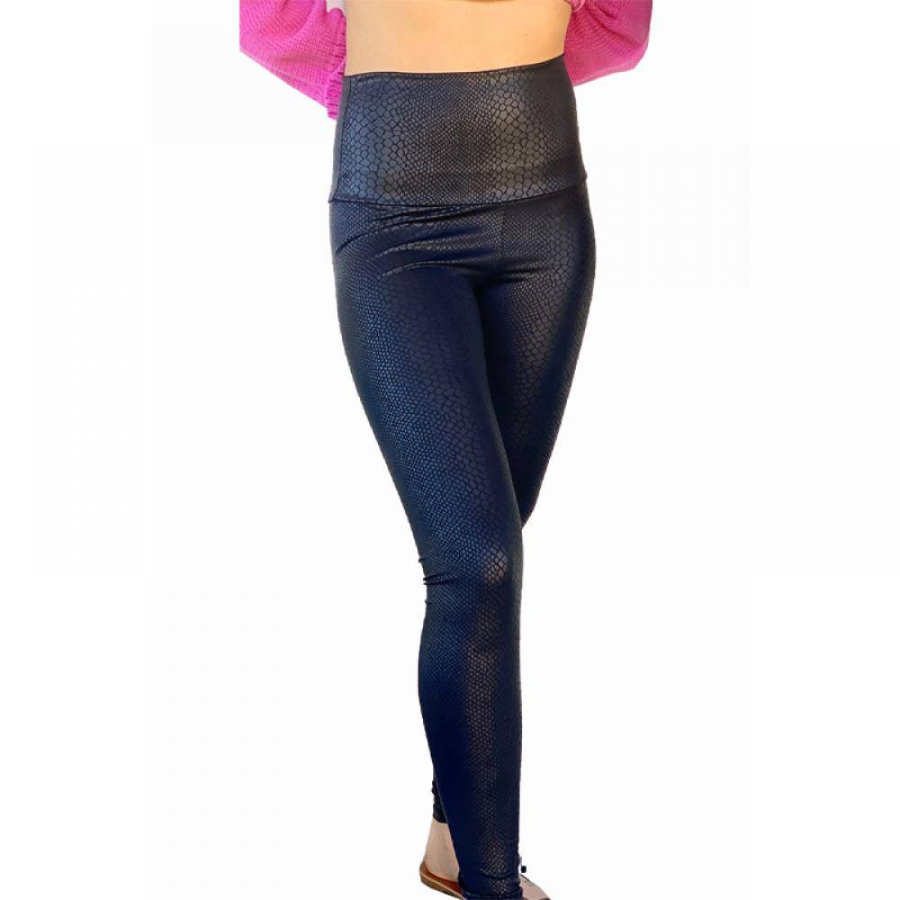 Women's Python Pattern Shiny Textured Leggings