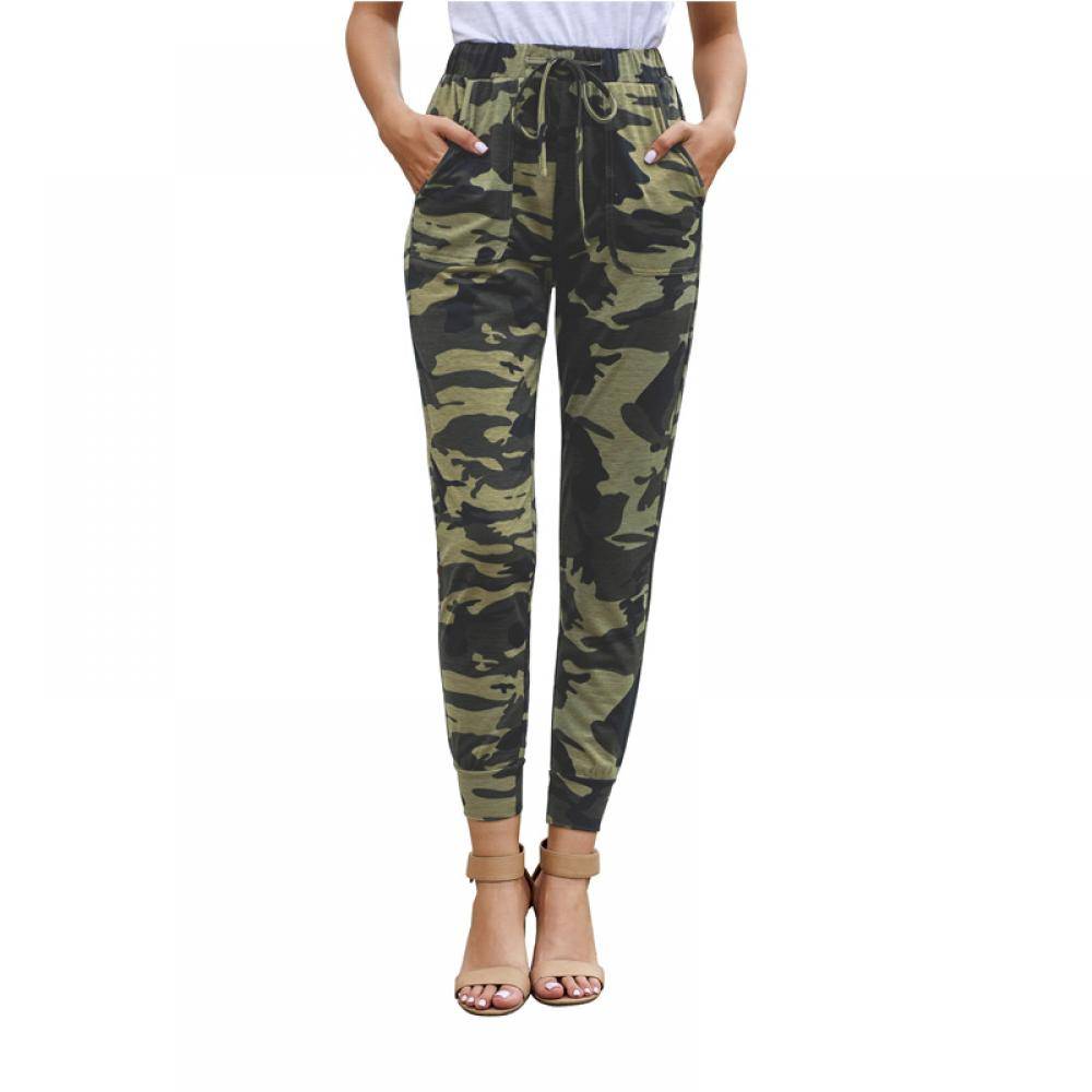 Women's Camouflage Casual Sports Pants Drawstring Comfy Lounge Pants